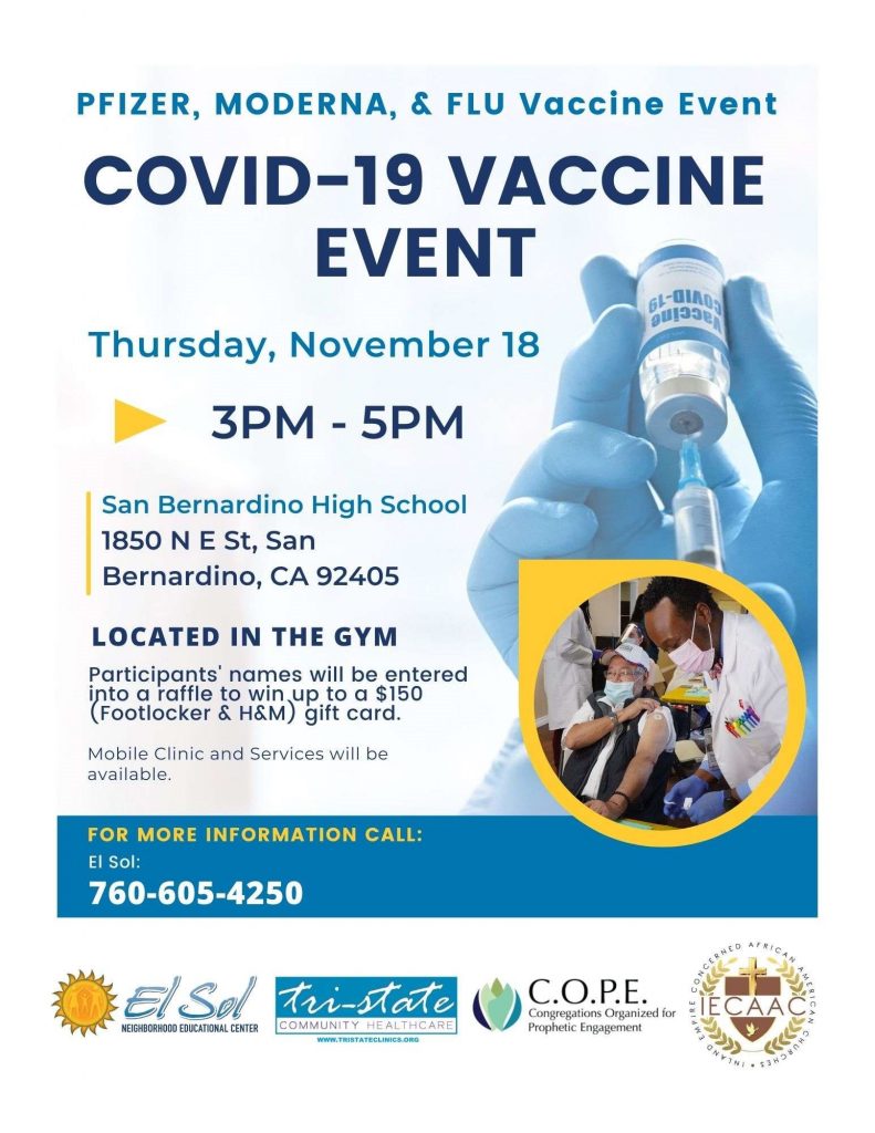Vaccine Event at San Bernardino High School